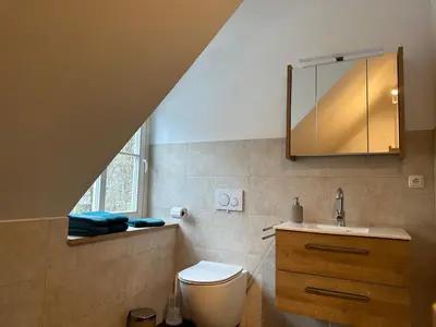 Ein Badezimmer in der Unterkunft Chalet Ferienhaus Dresden