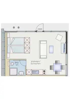 Grundriss der Unterkunft Appartment Düne 6