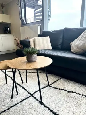 Ein Sitzbereich in der Unterkunft Appartment Düne 3