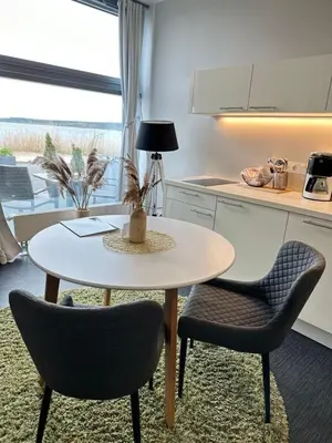 Küche/Küchenzeile in der Unterkunft Doppelzimmer im Strandhaus 2