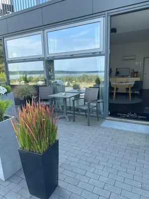 Ein Balkon oder eine Terrasse in der Unterkunft Doppelzimmer im Strandhaus 2