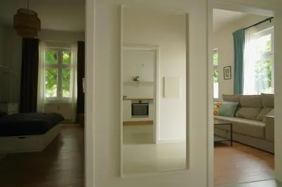 Ein Sitzbereich in der Unterkunft Apartment Edda