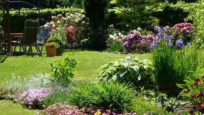 Ein Garten an der Unterkunft Privathaus Wehle