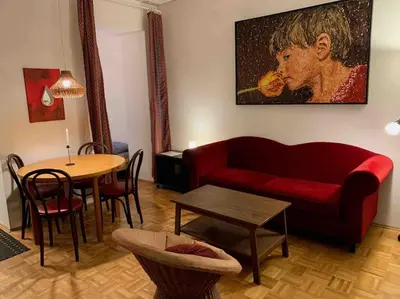 Ein Sitzbereich in der Unterkunft Gemütliches 2P-Apartment in ruhiger Lage