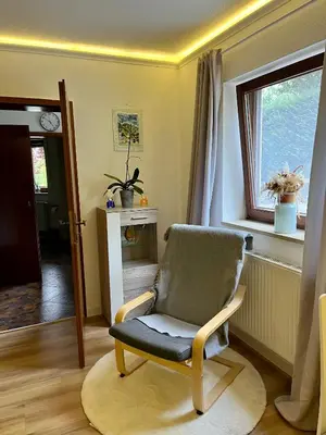Ein Sitzbereich in der Unterkunft Kleinod Dittmannsdorf