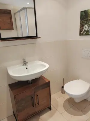 Ein Badezimmer in der Unterkunft Ferienwohnung Elbtraum