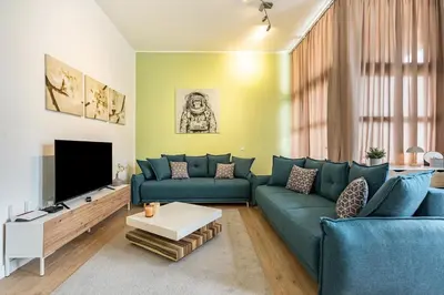 Ein Sitzbereich in der Unterkunft Zentrumsnahe Wohnung
