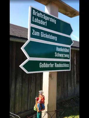 Ein Zertifikat, Auszeichnung, Logo oder anderes Dokument, das in der Unterkunft Landblick am Hankehübel ausgestellt ist