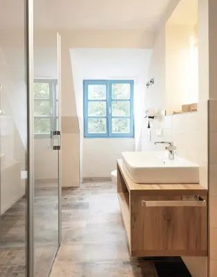 Ein Badezimmer in der Unterkunft Pension 