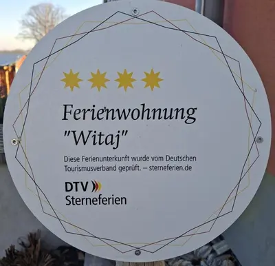Ein Zertifikat, Auszeichnung, Logo oder anderes Dokument, das in der Unterkunft NEU! Ferienwohnung Witaj ausgestellt ist